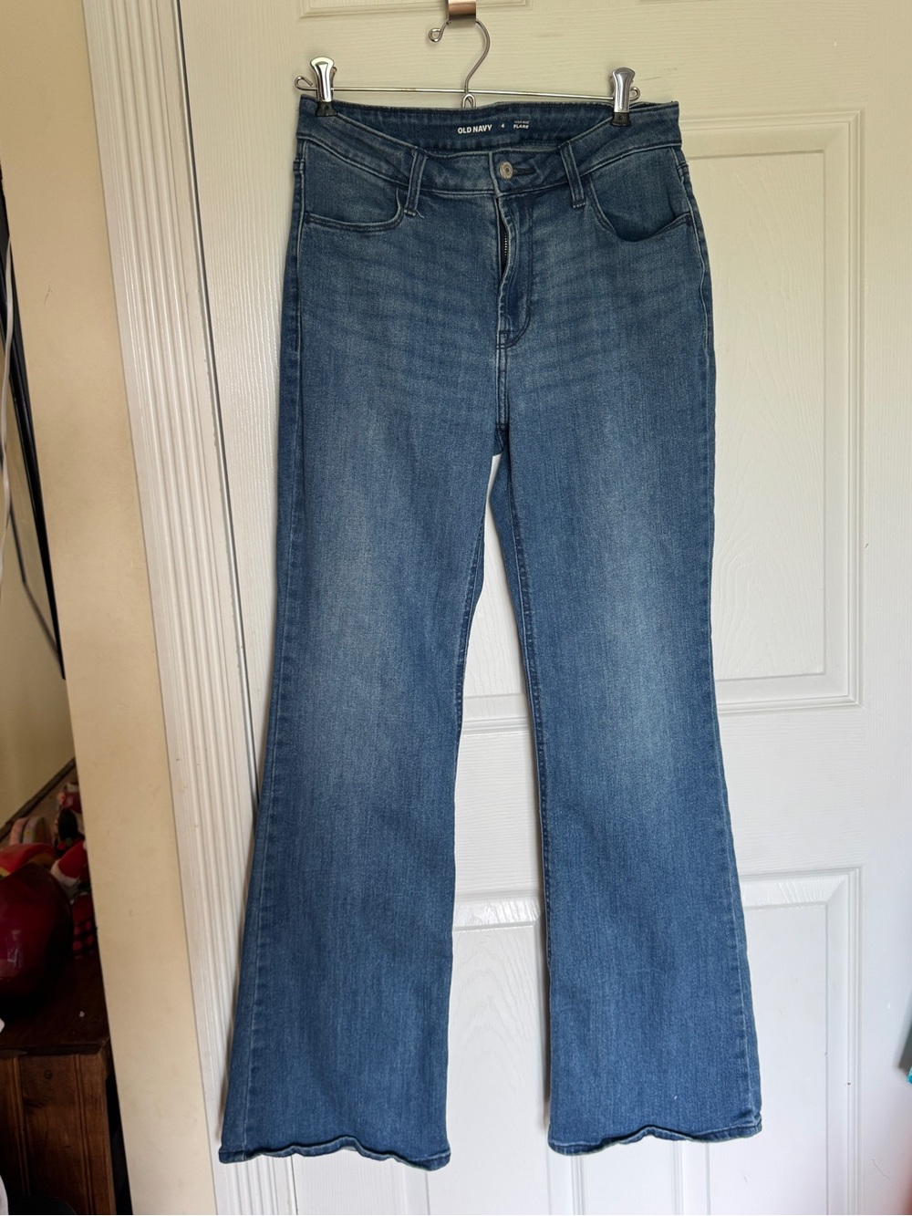 Old Navy Medium Blue Flared High-Rise Jeans